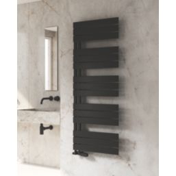 Reina 1424mm x 550mm 2291BTU Black Flat Designer Towel Radiator
