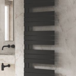 Reina 1424mm x 550mm 2291BTU Black Flat Designer Towel Radiator