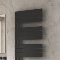 Reina 1424mm x 550mm 2291BTU Black Flat Designer Towel Radiator