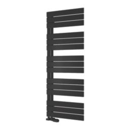 Reina 1424mm x 550mm 2291BTU Black Flat Designer Towel Radiator