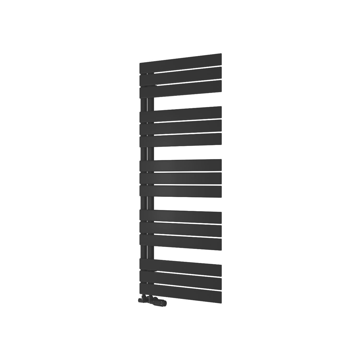 Reina 1424mm x 550mm 2291BTU Black Flat Designer Towel Radiator (605LH)