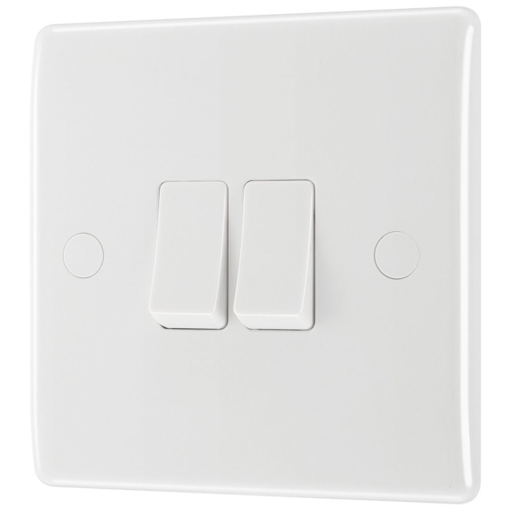 British General 800 Series 20A 16AX 2-Gang 2-Way Light Switch  White