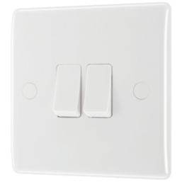 British General 800 Series 20A 16AX 2-Gang 2-Way Light Switch  White