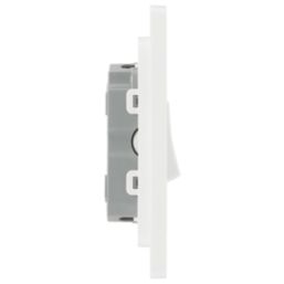 British General Evolve 20A 16AX 3-Gang 2-Way Light Switch  Brushed Steel with White Inserts
