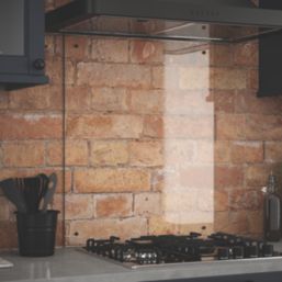 Splashback  Clear with Black Caps Splashback 600mm x 750mm x 6mm