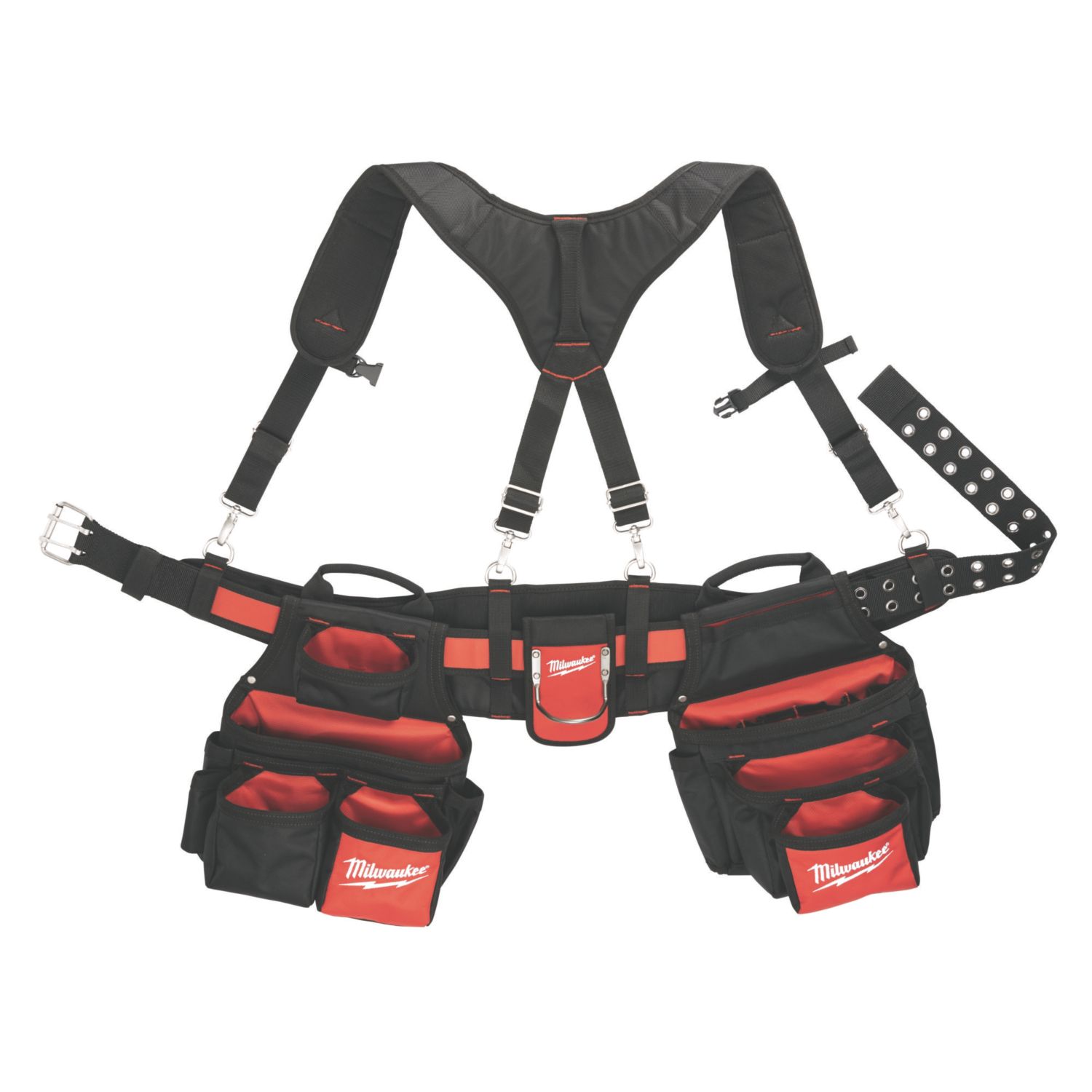 Milwaukee Contractor Rig Work Belt 30-53" Black/Red (605TF)