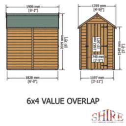 Shire  4' x 6' (Nominal) Apex Overlap Timber Shed
