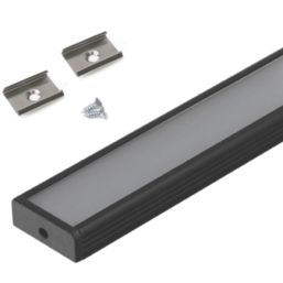VEW Aluminium Surface Mounted Profile Kit Black 1m