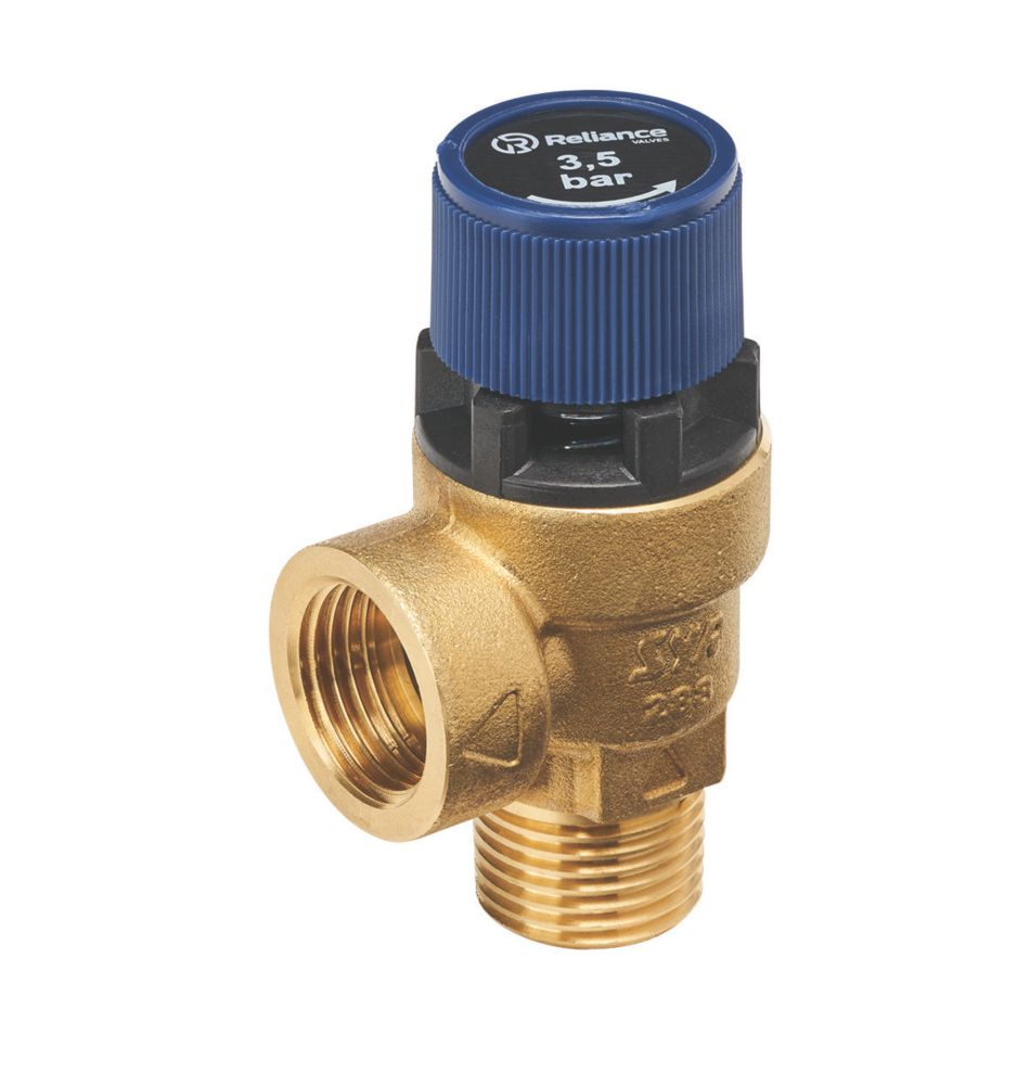 Reliance Valves 102 Series Potable Water Pressure Relief Valve Male & Female 0-3.5bar 1/2" x 1/2"