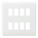 Knightsbridge Curved Edge 8-Module Grid Faceplate White