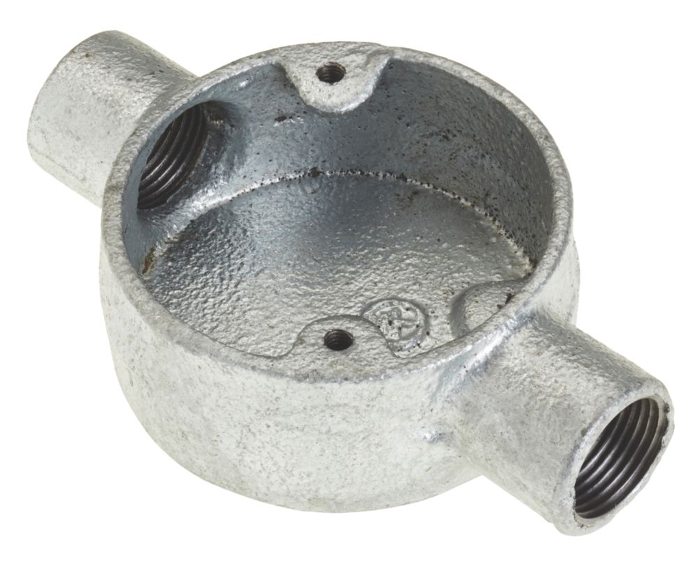Deta 2 Way 20mm Through Conduit Box Galvanised