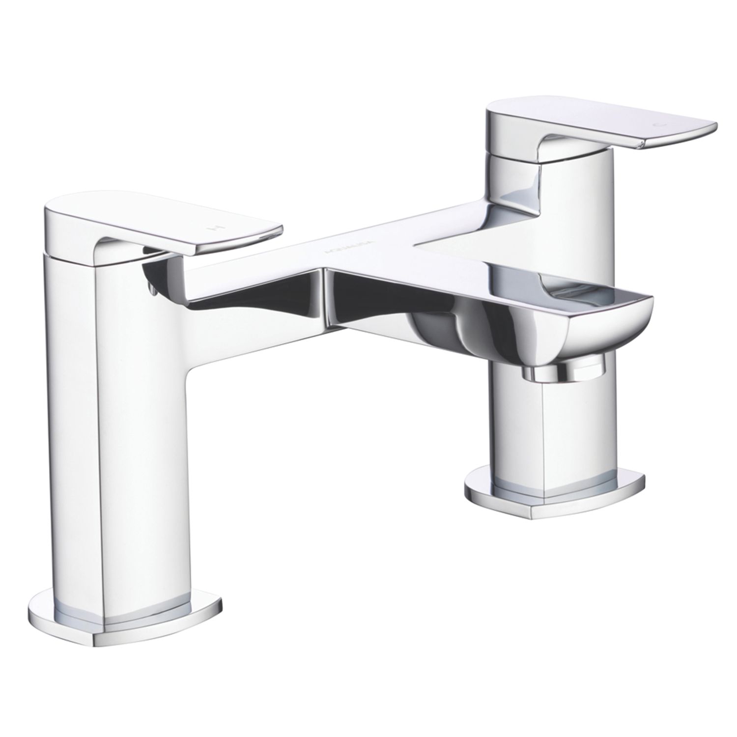 Aqualisa Downtown Chrome 121mm Deck Mounted Lever 2 Tap Holes Bath Pillar Tap (606AJ)