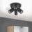 LAP Telloy Round 3-Light Bathroom Spotlight Black