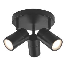 LAP Telloy Round 3-Light Bathroom Spotlight Black