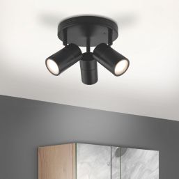 LAP Telloy Round 3-Light Bathroom Spotlight Black