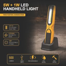 Briticent  Rechargeable LED Inspection Light Black & Yellow 500lm