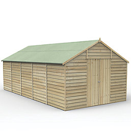 Forest 4Life 10' x 19' 6" (Nominal) Apex Overlap Timber Shed with Base & Assembly