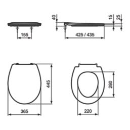 Armitage Shanks S21  Toilet Seat & Cover Duraplast White