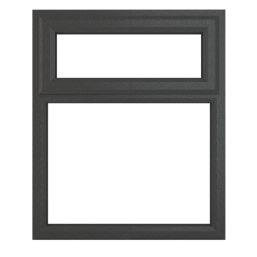 Crystal  Top Opening Clear Double-Glazed Casement Anthracite Grey uPVC Window 1190mm x 1115mm