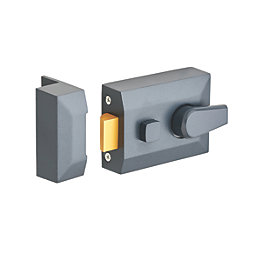 Security Solutions  Double Locking Nightlatch Gunmetal Grey 40mm Backset