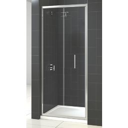 Triton Fast Fix Framed Rectangular Bi-Fold Shower Door Chrome 800mm x 1900mm