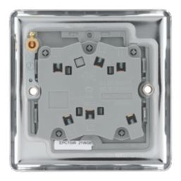 LAP  10AX 1-Gang 3-Pole Fan Isolator Switch Polished Chrome  with White Inserts