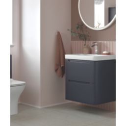 Wall-Hung Vanity Unit & Basin Matt Indigo 500mm x 460mm x 662mm