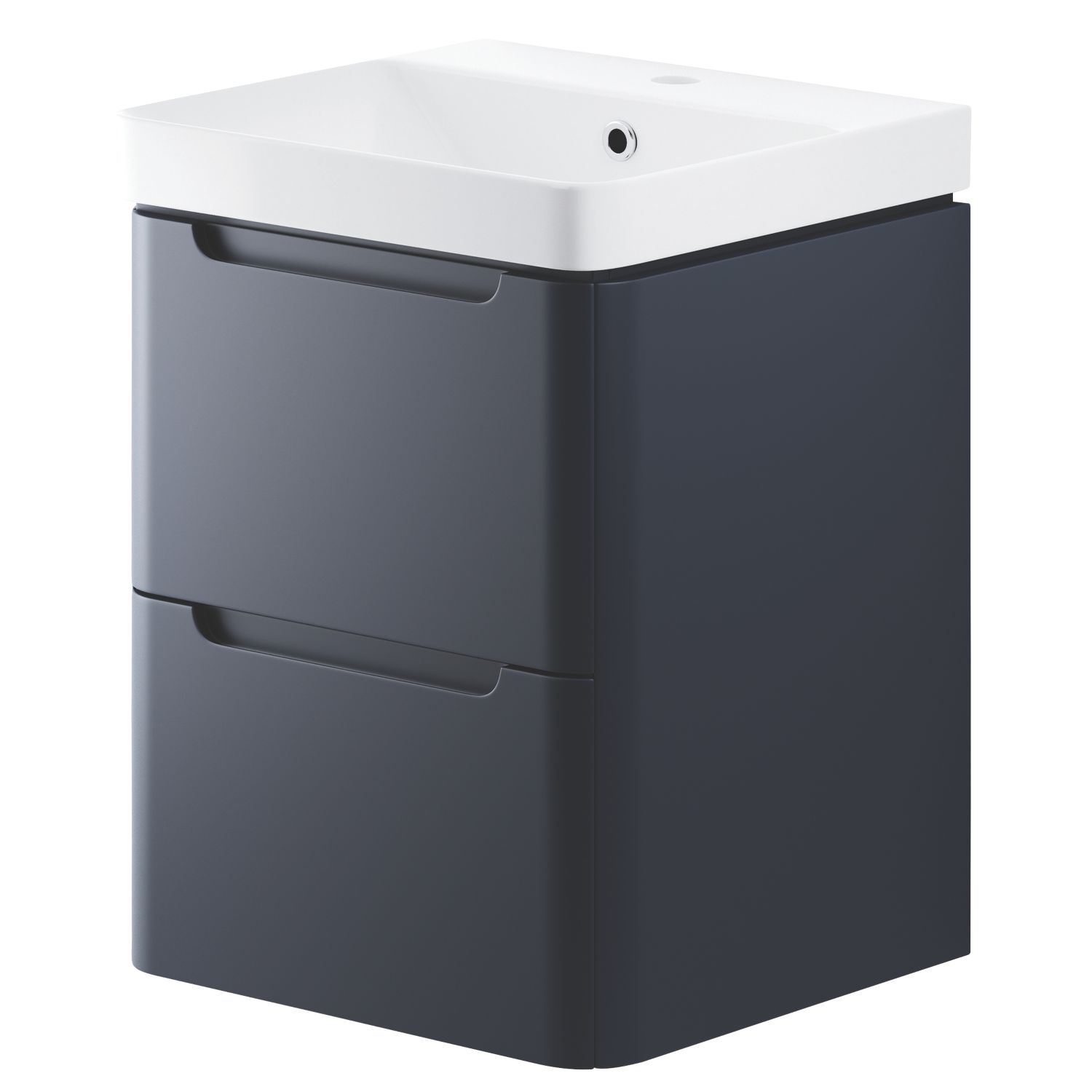 Wall-Hung Vanity Unit & Basin Matt Indigo 500mm x 460mm x 662mm (606RJ)