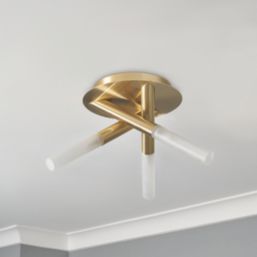 Spa Crux Semi-Flush Bathroom Light Fitting Brass - Screwfix
