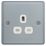 British General  13A 1-Gang Unswitched Metal Clad Socket Grey with White Inserts