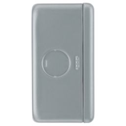 British General  13A 1-Gang Unswitched Metal Clad Socket Grey with White Inserts