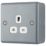 British General  13A 1-Gang Unswitched Metal Clad Socket Grey with White Inserts