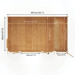 Mercia 19mm 17' x 11' (Nominal) Pent Timber Log Cabin & Shed