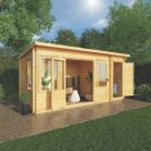 Mercia 19mm 17' x 11' (Nominal) Pent Timber Log Cabin & Shed