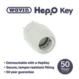Hep2O Hand-Titan Plastic Push-Fit Straight Tap Connector 22mm x 3/4"