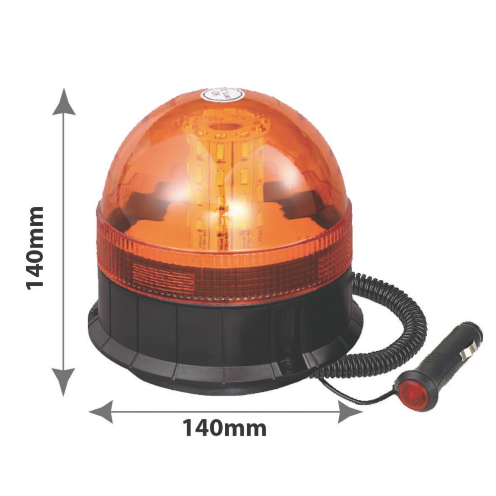 Maypole Amber Magnetic LED Beacon 40 x 3W 200mm - Screwfix