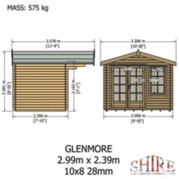 Shire Cannock 10' x 8' (Nominal) Apex Timber Log Cabin