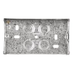 Tower  2-Gang Galvanised Steel  Knockout Back Box 35mm