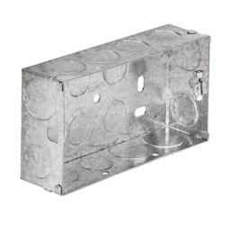 Tower  2-Gang Galvanised Steel  Knockout Back Box 35mm