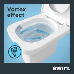 Swirl Swindale Soft-Close Vortex Rimless Toilet with Cistern Dual-Flush 4.5Ltr