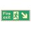 Essentials  Photoluminescent "Fire Exit Man Down Right Arrow" Sign 150mm x 450mm