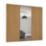 Spacepro Classic 3-Door Sliding Wardrobe Door Kit Oak Frame Oak / Mirror Panel 2216mm x 2260mm
