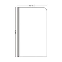 Dakota Semi-Framed Matt Black Hinged Radius Bath Screen Non-Handed 780mm x 1400mm