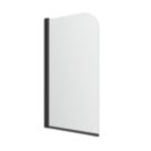 Dakota Semi-Framed Matt Black Hinged Radius Bath Screen Non-Handed 780mm x 1400mm