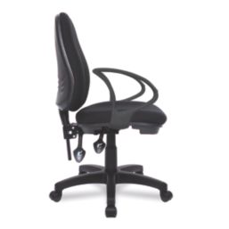 Nautilus Designs Java 200 Medium Back Task/Operator Chair Fixed Arms Black