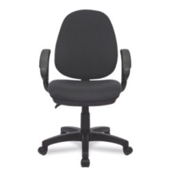 Nautilus Designs Java 200 Medium Back Task/Operator Chair Fixed Arms Black