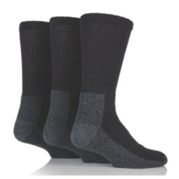 SockShop  Heavy Duty Safety Boot Socks Black 4-8 3 Pairs