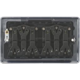 Knightsbridge  10AX 6-Gang 2-Way Light Switch  Matt Black with Black Inserts