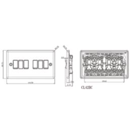 Knightsbridge  10AX 6-Gang 2-Way Light Switch  Matt Black with Black Inserts