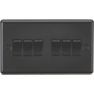 Knightsbridge  10AX 6-Gang 2-Way Light Switch  Matt Black with Black Inserts